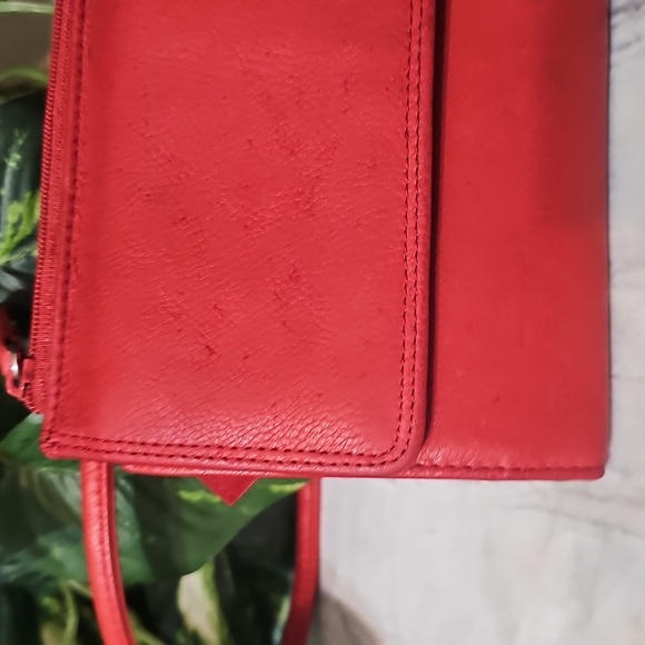 Wilsons Leather Red Crossbody Wallet